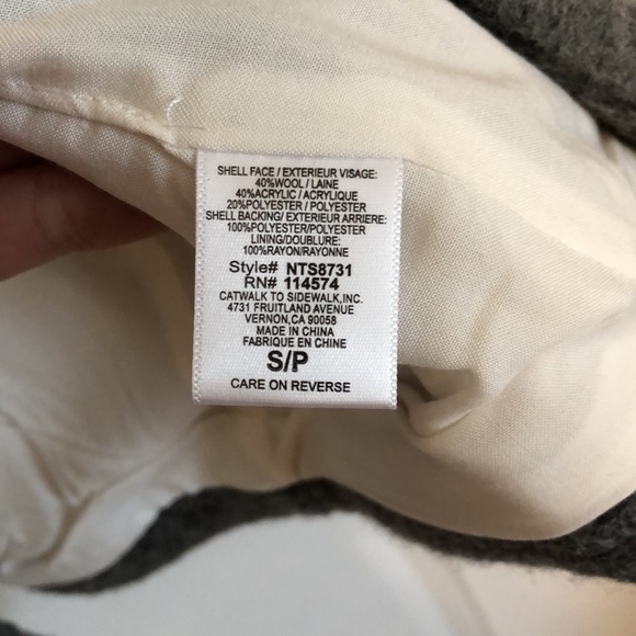 NWT Pleione Wool Duster Vest with Snaps, sz S. - Picture 4 of 4